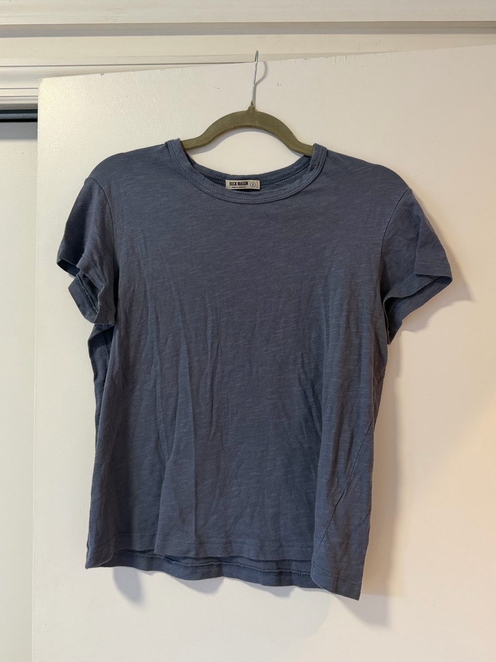 Buck Mason Slate Blue Crewneck Tee